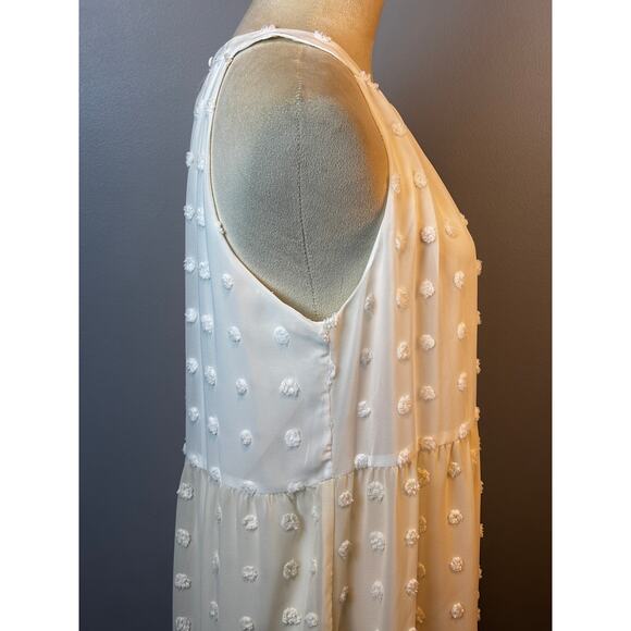 Andree By Unit Swiss Dot Pastel Colorblock Maxi Dress Halter Ethereal Large - Picture 5 of 9